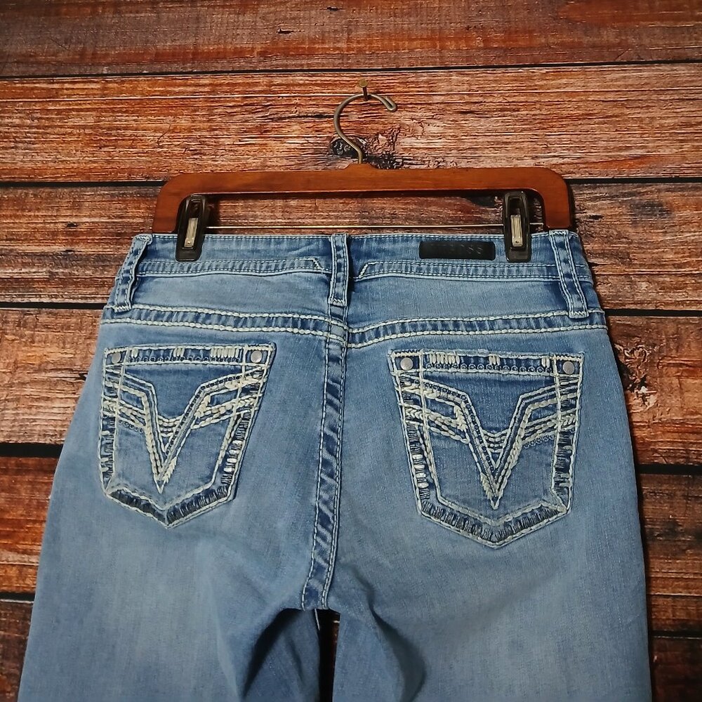 Vigoss Jeans 8 Slim Boot Cut Low Rise Light Wash Denim Stretch - Picture 5 of 10